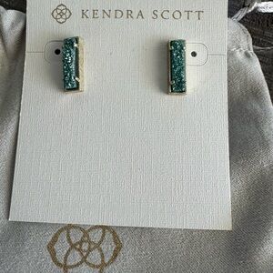 Kendra Scott Green Sparkle Stud Earrings